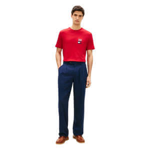 Tommy Hilfiger Logo Embroidery Jersey Crew Neck T-Shirt
